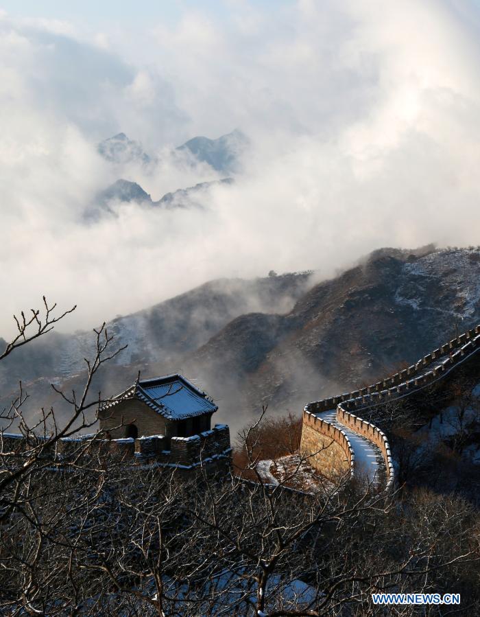 Snowscape of Mutianyu section of Great Wall in Beijing