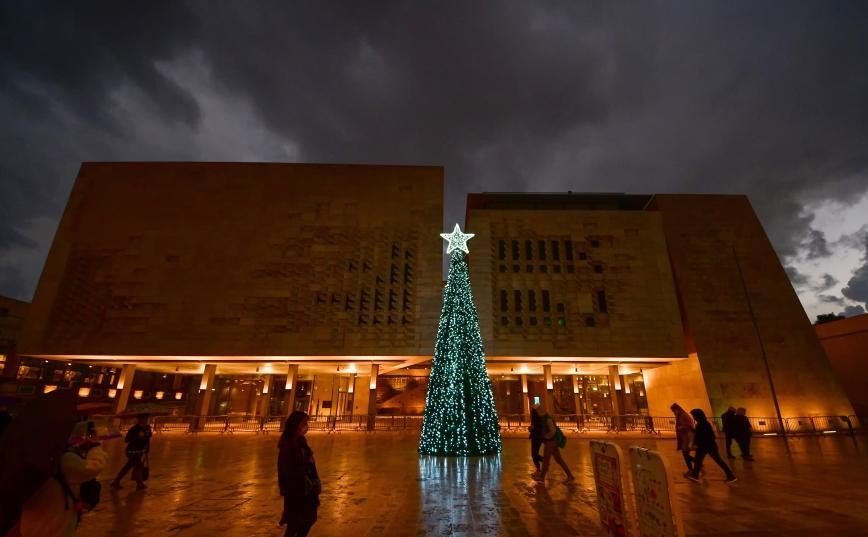 Christmas lights in Valletta, Malta
