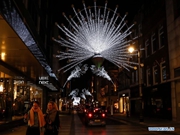 Christmas lights shine in central London, Britain