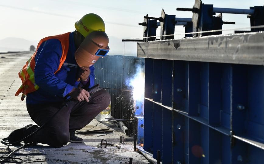 Construction site of Meizhou Bay cross-sea bridge
