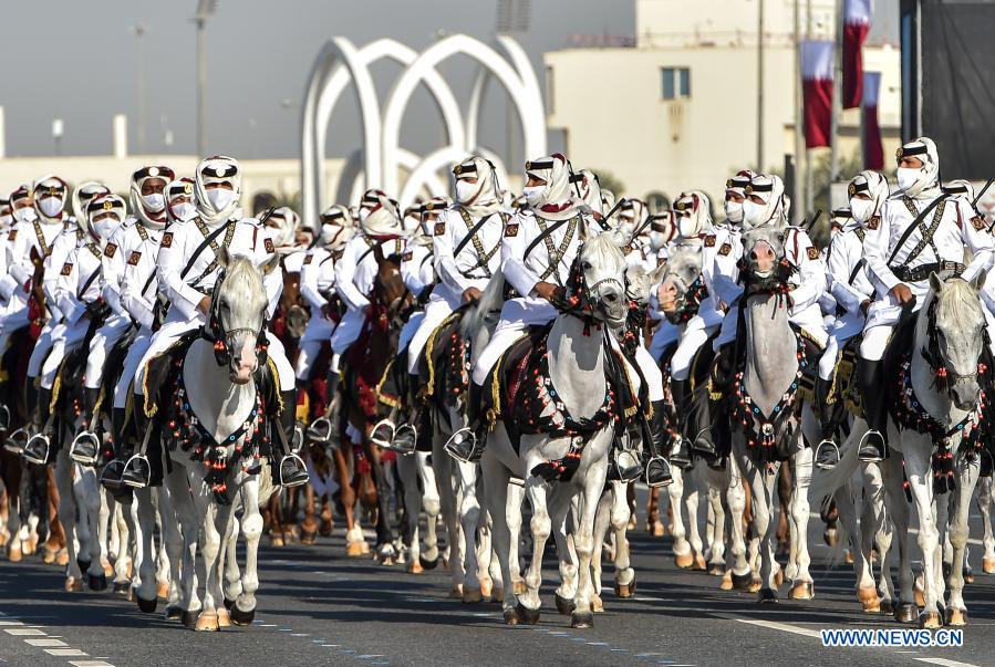 Military parade rehearsal held for Qatar's National Day