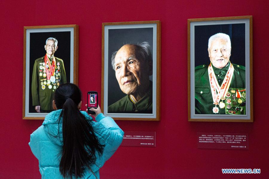 People visit exhibition at Military Museum of Chinese People's Revolution in Beijing