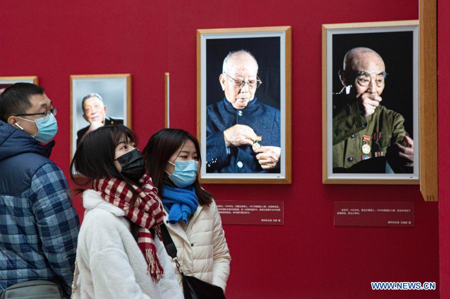People visit exhibition at Military Museum of Chinese People's Revolution in Beijing