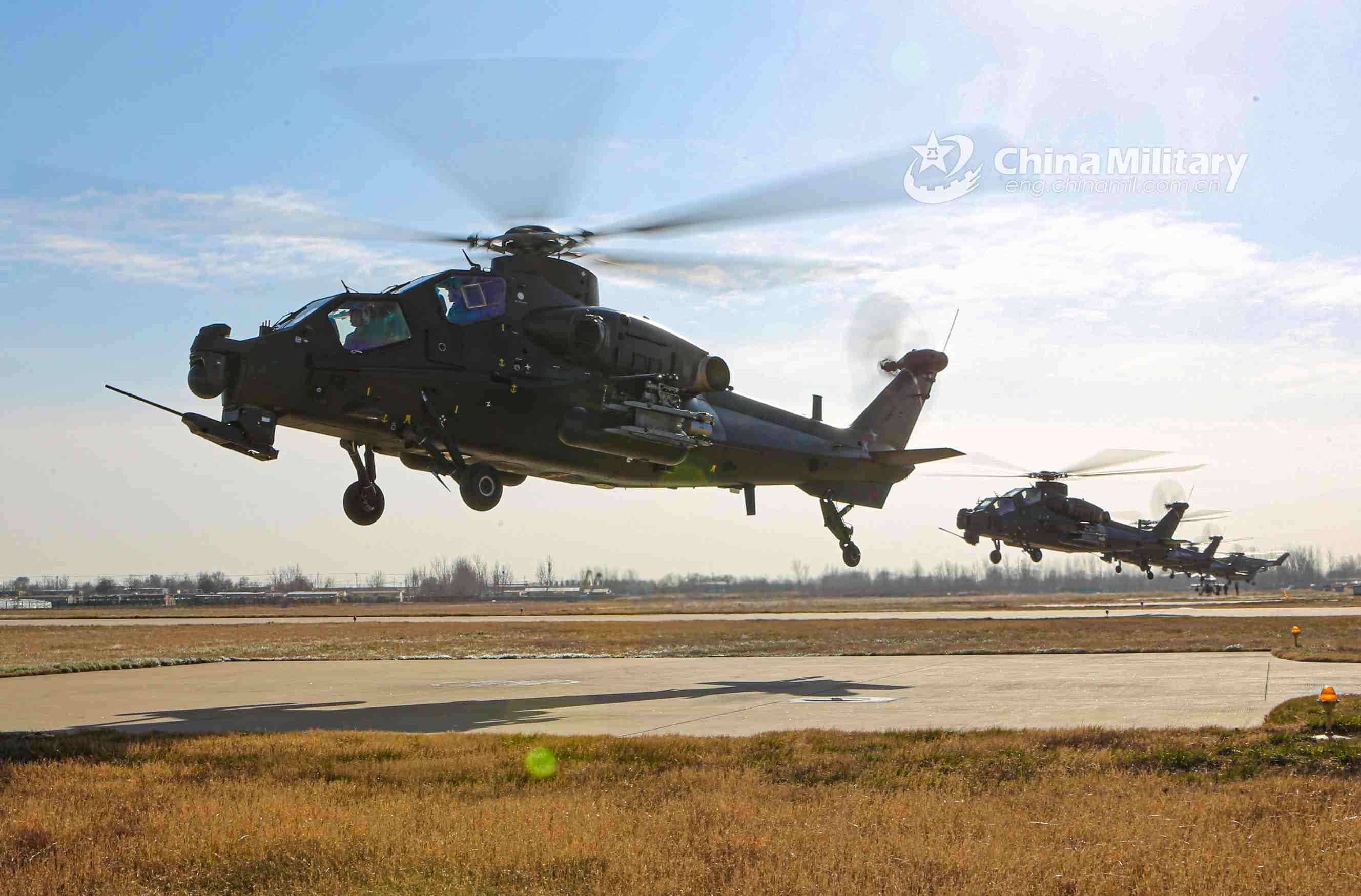 Attack helicopters in tactical formation flight training