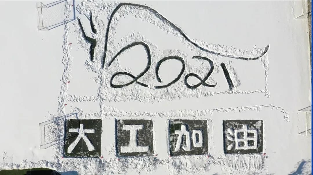 College students and teachers in NE China create art with snow to support fight against COVID-19
