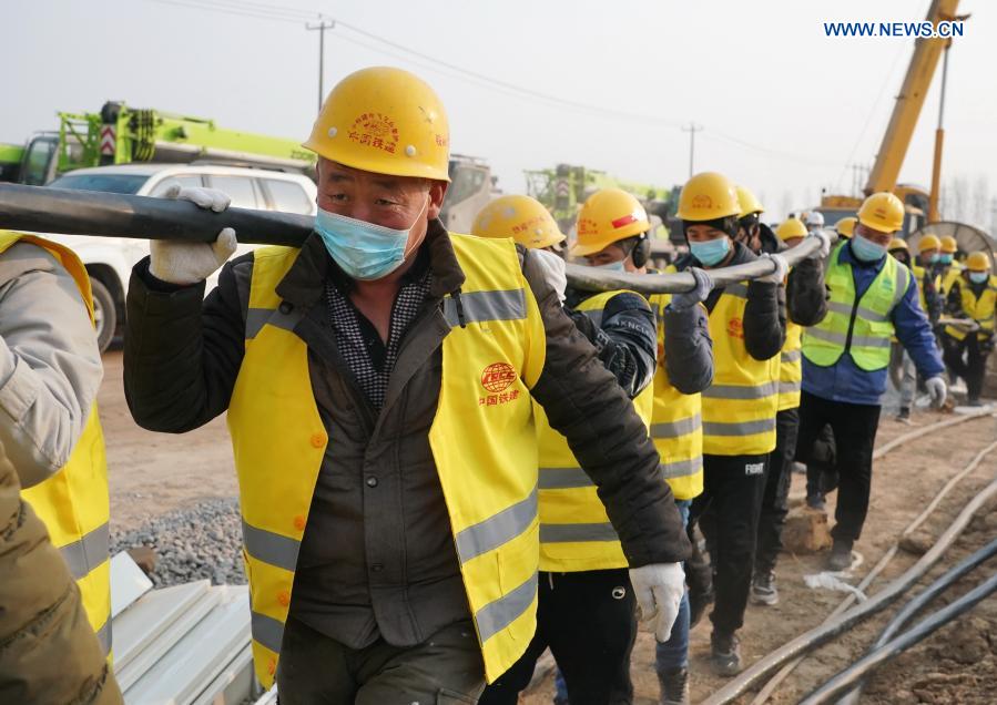 Huangzhuang Apartment quarantine center under construction in Shijiazhuang