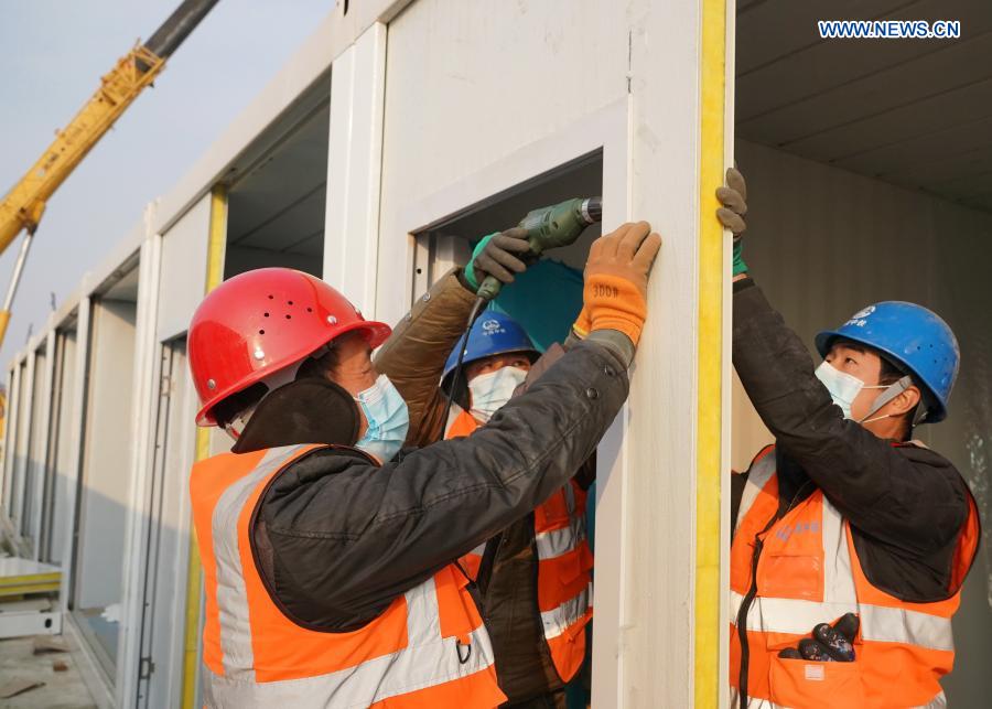 Huangzhuang Apartment quarantine center under construction in Shijiazhuang