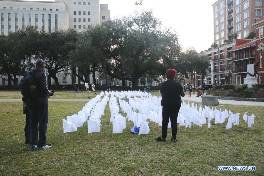 Memorial service for people who lost lives to COVID-19 held in New Orleans, U.S.