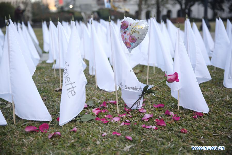 Memorial service for people who lost lives to COVID-19 held in New Orleans, U.S.