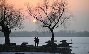 View of sunset at Summer Palace in Beijing