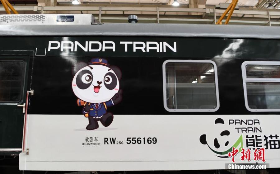 Take a look at panda-themed train in southwest China
