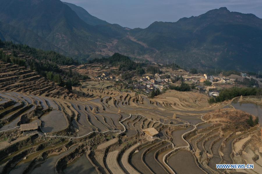 Scenery of terraced fields in Zhejiang