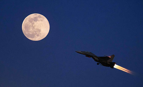 Fighter jets engage in 24-hour flight