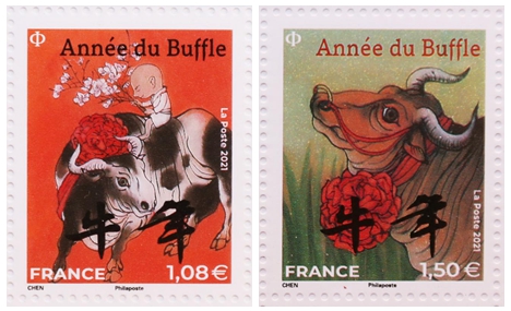 French Post issues stamps to celebrate Chinese New Year of Ox