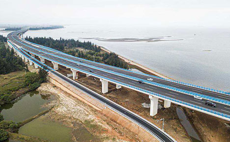 Haiwen Bridge-Beigang Island ramp bridge opens to traffic in Hainan