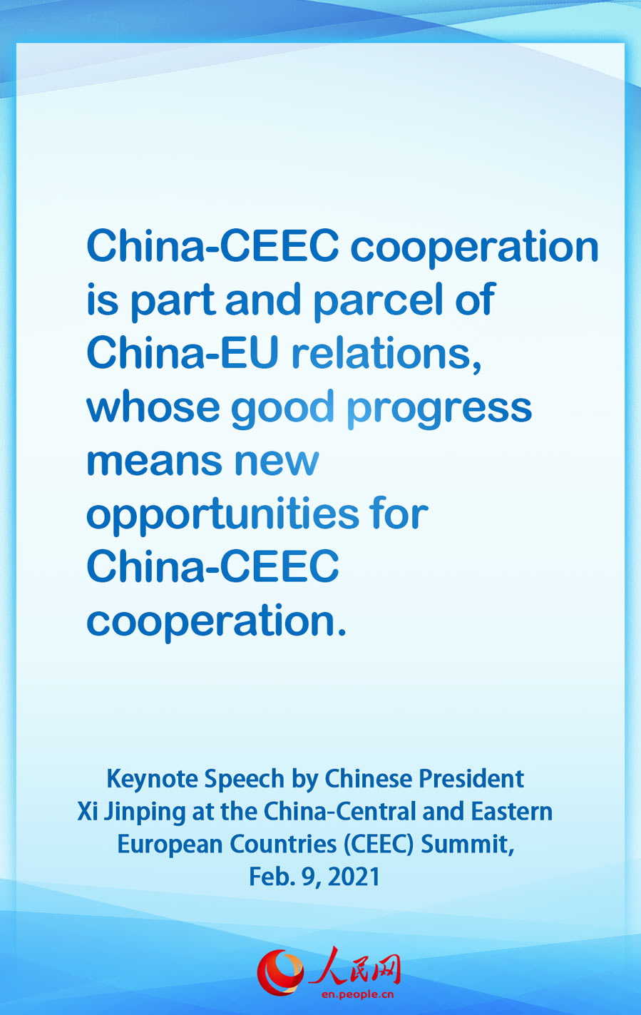 Highlights of the keynote speech by Chinese President Xi Jinping at the China-CEEC Summit