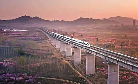 Shandong trains offer striking views out window