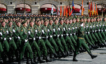 Rehearsal of Victory Day parade held in Moscow, Russia