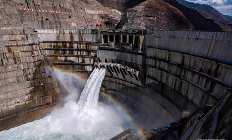 Baihetan hydropower station under construction in SW China