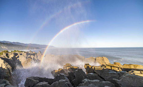 Scenery of Pancake Rocks in Punakaiki, New Zealand