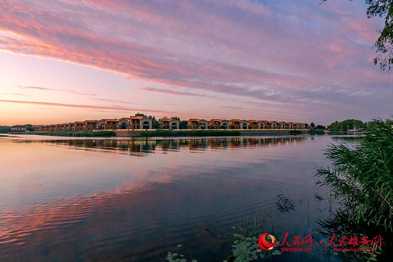 Enchanting view of Xiong'an New Area at dusk