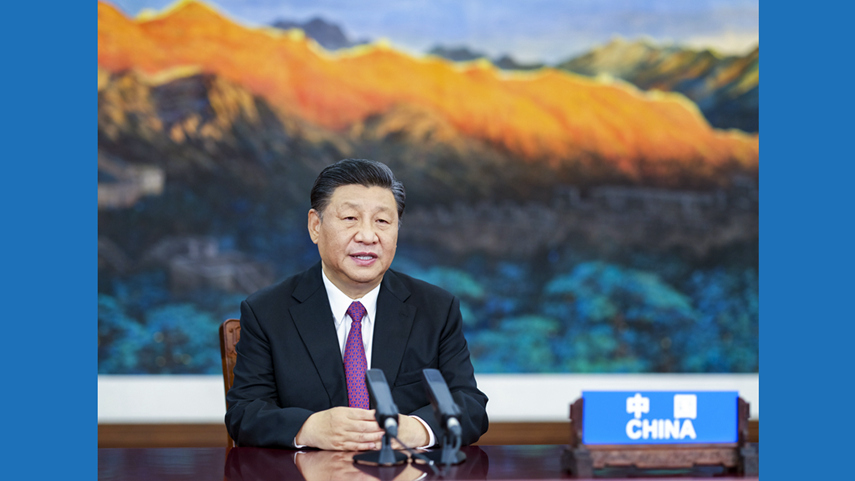 Xi addresses APEC informal economic leaders' meeting via video link