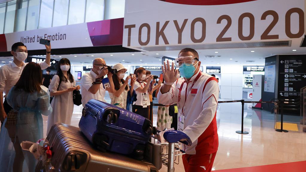 Chinese table tennis team arrives for Tokyo Olympic Games