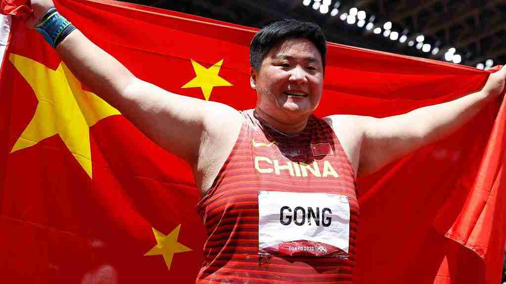 China's shot putter Gong Lijiao wins her first Olympic gold at Tokyo 2020