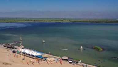 Scenery of Shahu Lake scenic area in Ningxia