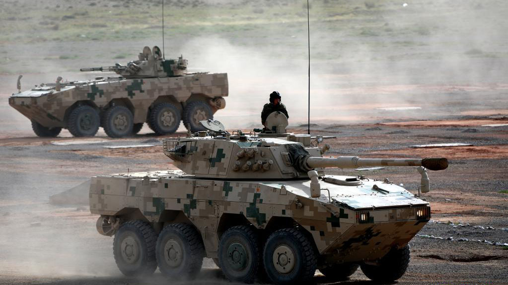 Chinese, Russian military personnel conduct adaptive training for joint military drill