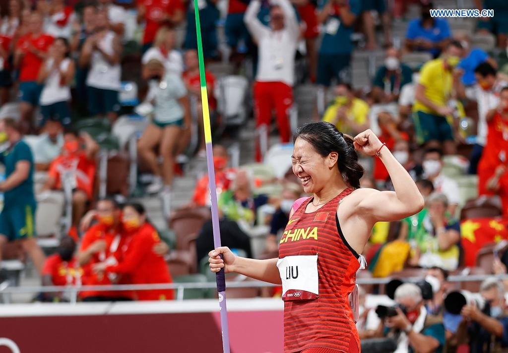 China's Liu Shiying wins China's first Olympic women's javelin gold at Tokyo 2020