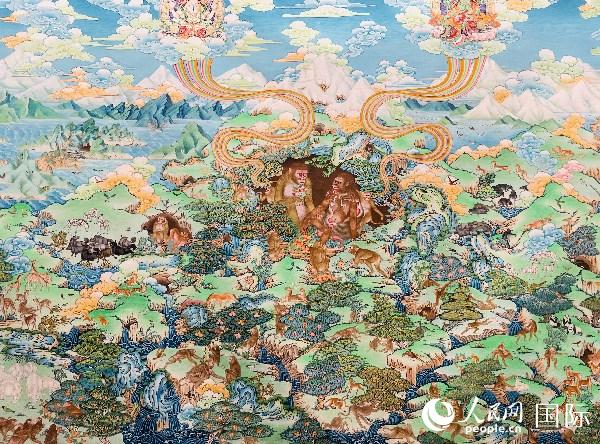 A glimpse of world’s longest thangka painting