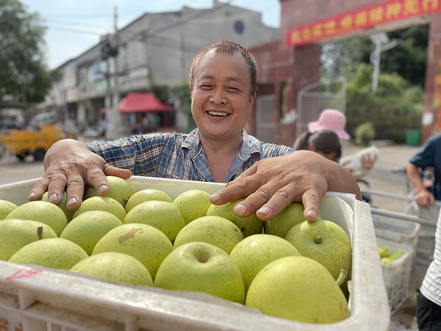 Young e-commerce entrepreneurs in E China’s Anhui province help local fruit growers sell products