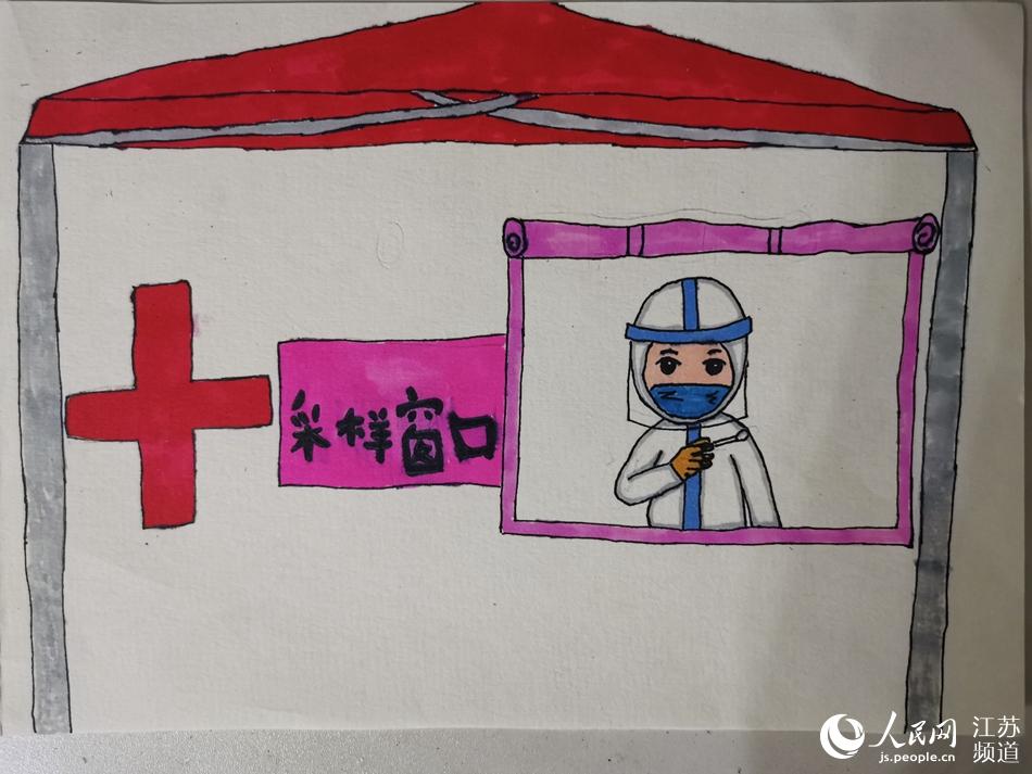 Students draw cartoon pictures about moments in fight against COVID-19 in E China’s Jiangsu