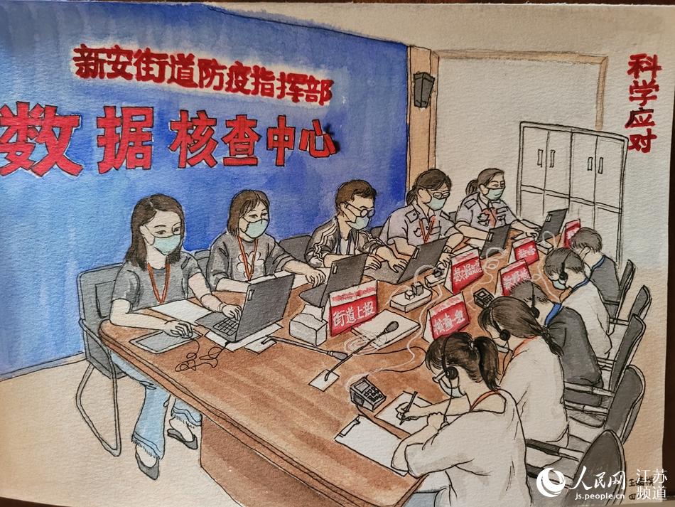 Students draw cartoon pictures about moments in fight against COVID-19 in E China’s Jiangsu