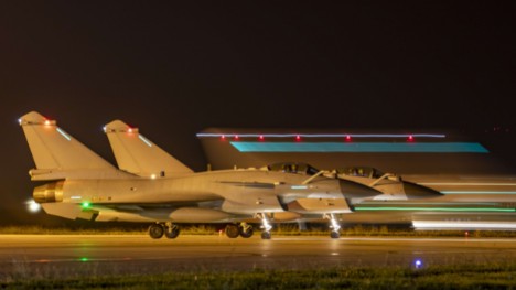 Fighter jets get ready for midnight flight