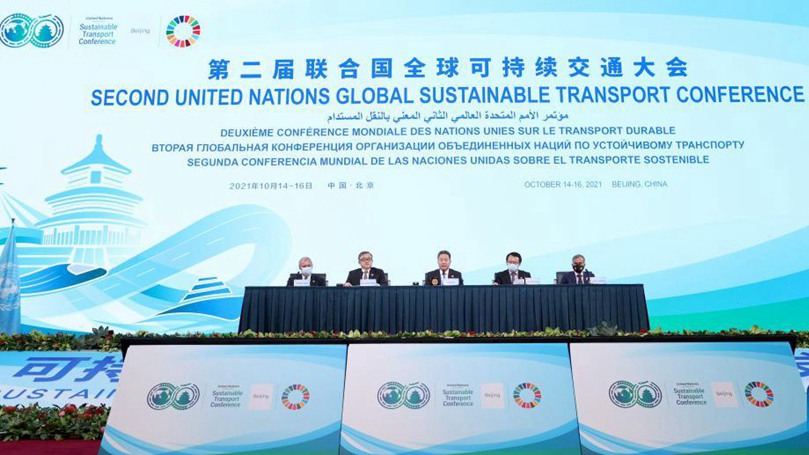 Representatives attend plenary session of 2nd United Nations Global Sustainable Transport Conference