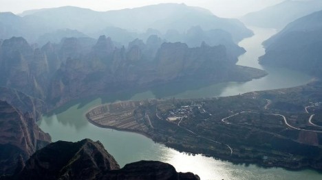 Scenery at Bingling Danxia National Geological Park in Gansu