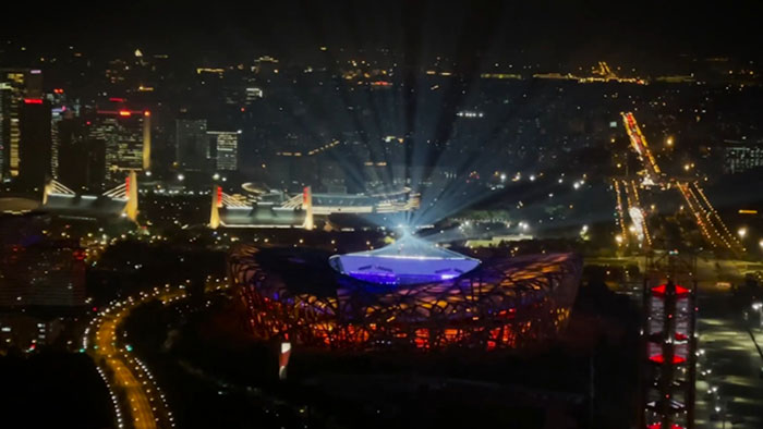 Olympic venues light up at same time