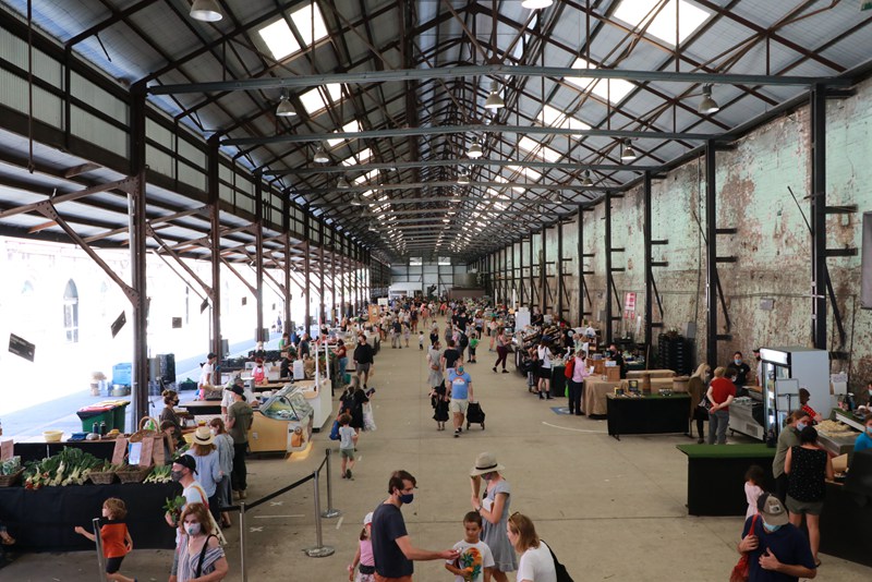 Carriageworks Farmers Market in Sydney welcomes crowds again after 107-day lockdown