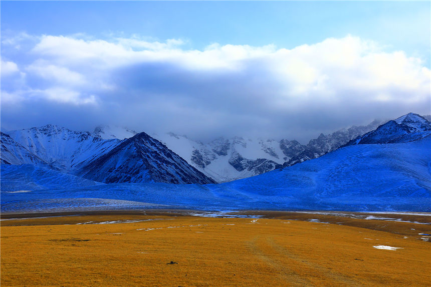 Magnificent Xinjiang: snow-covered grassland forms an enchanting sight