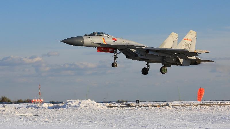 Flight training course after heavy snowfall