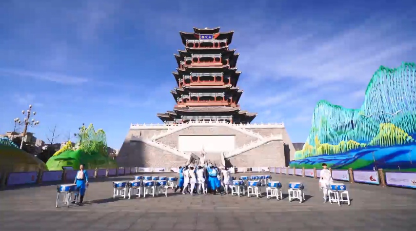 Countdown to Beijing 2022: Dancing in front of Yongding Tower