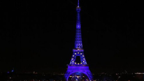 Emblematic landmarks in France turn blue to mark French presidency of EU
