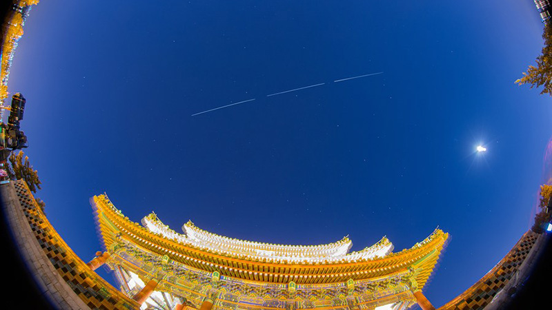 China's space station leaves an orbital trail in Beijing