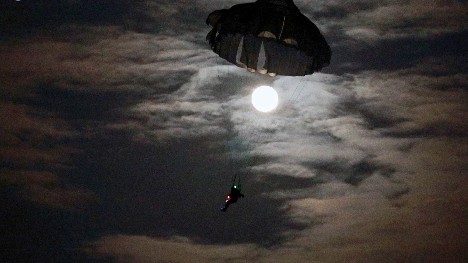 Airmen recruits engage in night jump