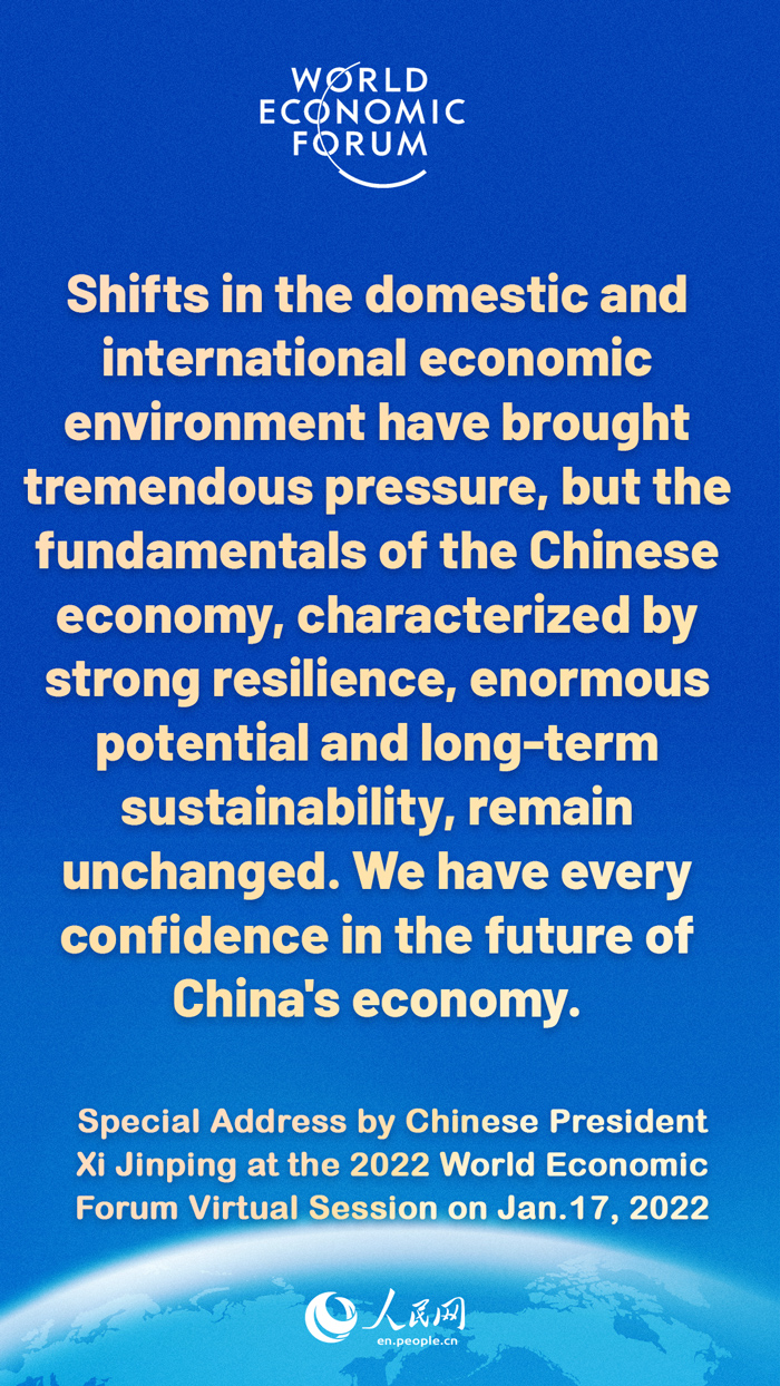Infographics: Highlights of Special Address by Chinese President Xi Jinping at the 2022 World Economic Forum Virtual Session