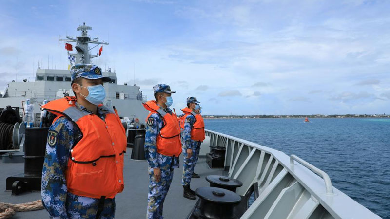 Chinese navy ships depart from Tonga after delivering China's disaster relief supplies