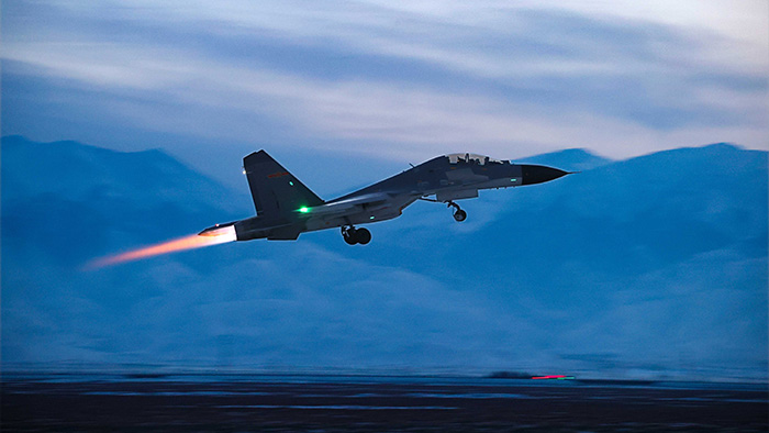 Fighter jets soar in sky