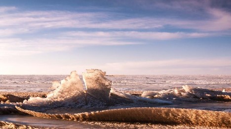 Beautiful landscape with sunset at Qinghai Lake